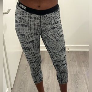 Nike Black and White 3/4 Leggings